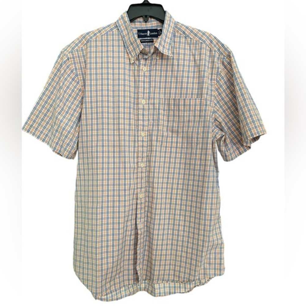 T. Harris London Gentleman's Fit Plaid Shirt Size L‎